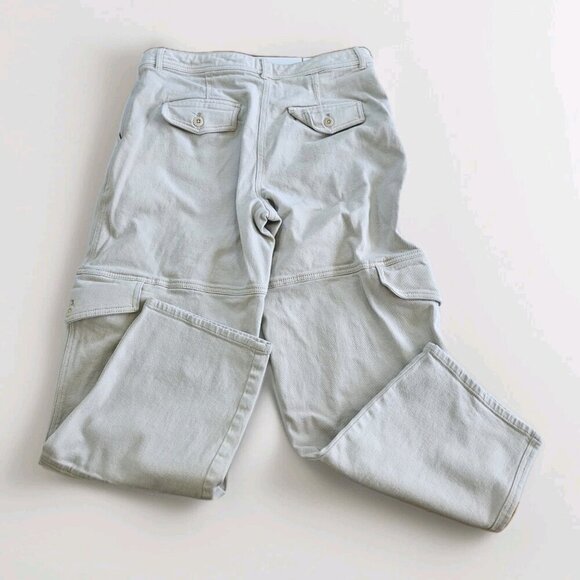 Wilfred Pants Womens 14 Beige Twill Straight Cargo Pockets Streetwear Preppy - Picture 16 of 16